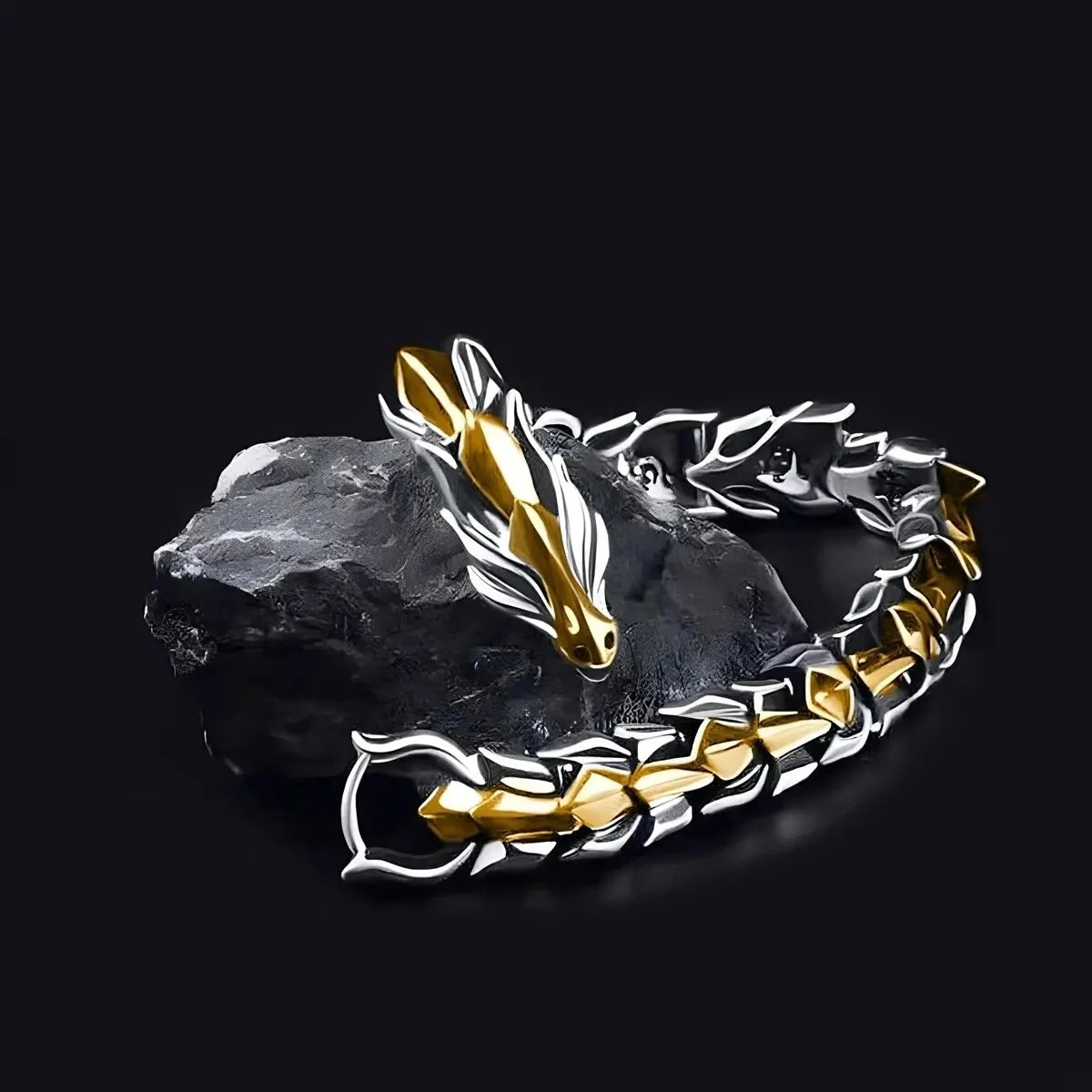 Viking Dragon Cuff Bracelet — Stainless Steel