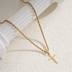 Twisted Cross Pendant Necklace — Silver