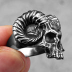 Gothic Satan Skull Ring — Stainless Steel