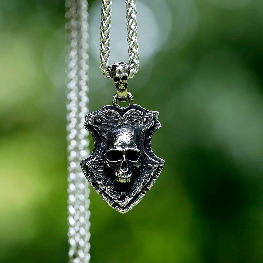 Vintage Skull Stainless Steel Pendant Necklace