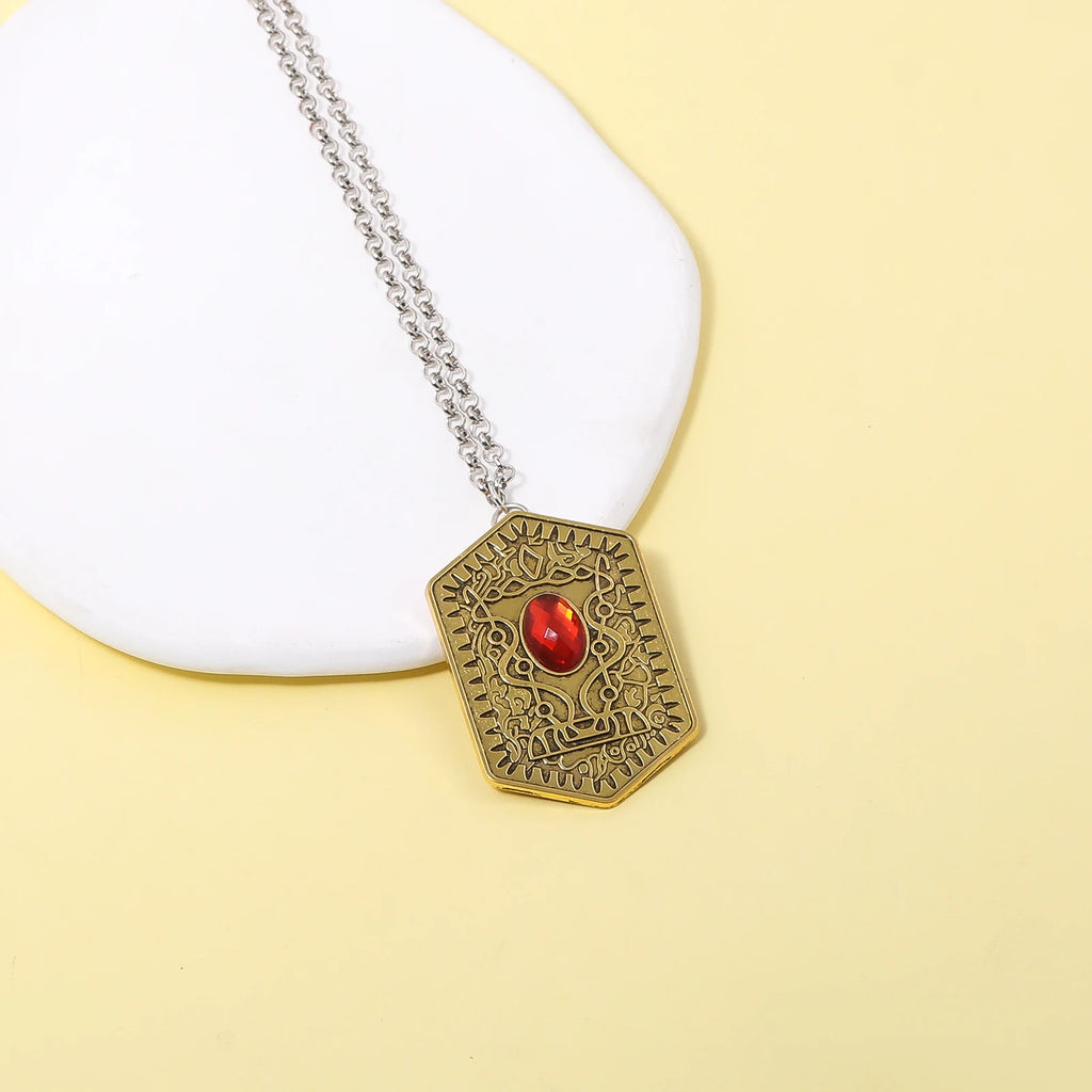 Ghost Child Heart of Damballa Vintage Ruby Necklace Ghost Child Movie Peripheral Vintage Totem Tag