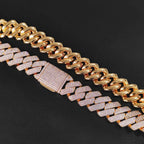 Two-Tone Iced Out Cuban Chain Necklace 20MM
