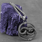 Vintage Double Snake Viper Python Necklace — Stainless Steel