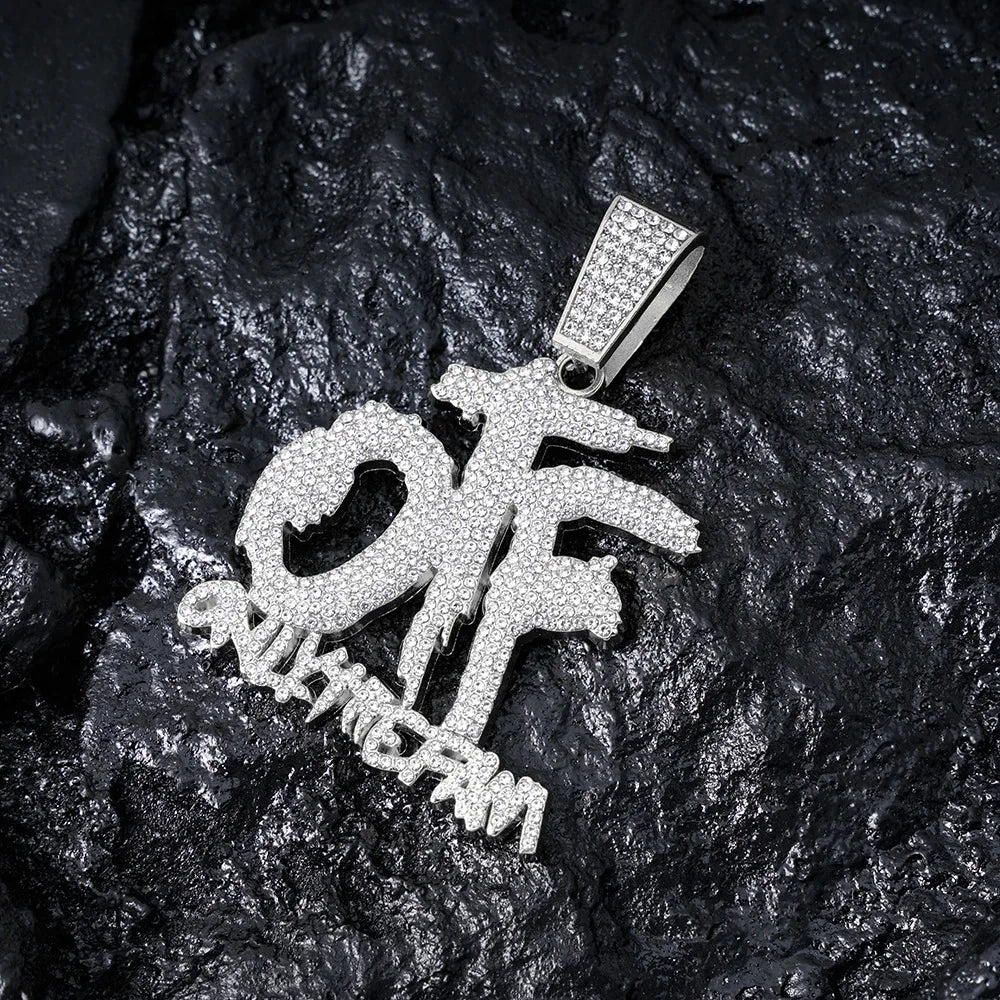 Iced Out Star Pendant Necklace with Cuban Chain