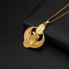 Feather God Egypt Anka Eagle Wings Stainless Steel Necklace Men and Women Talisman Gift