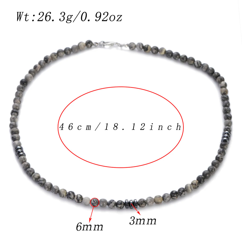Fashion Mens Necklace 6mm Obsidian Tiger Eyes Stone Beaded Necklaces Minimalist Jewelry Homme Black Chokers Gift