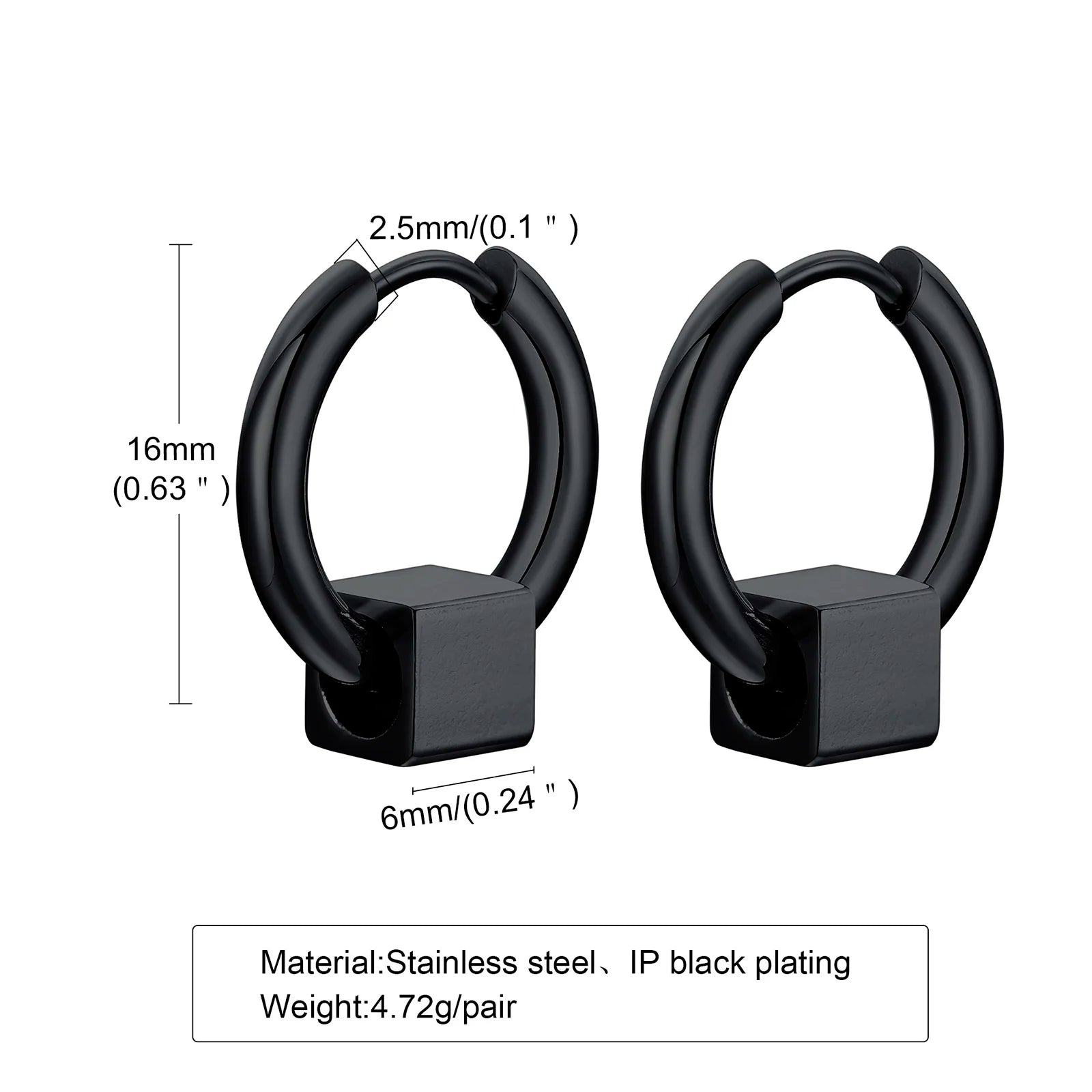 Huggie Hoop Earrings Assorted Colors — Stainless Steel