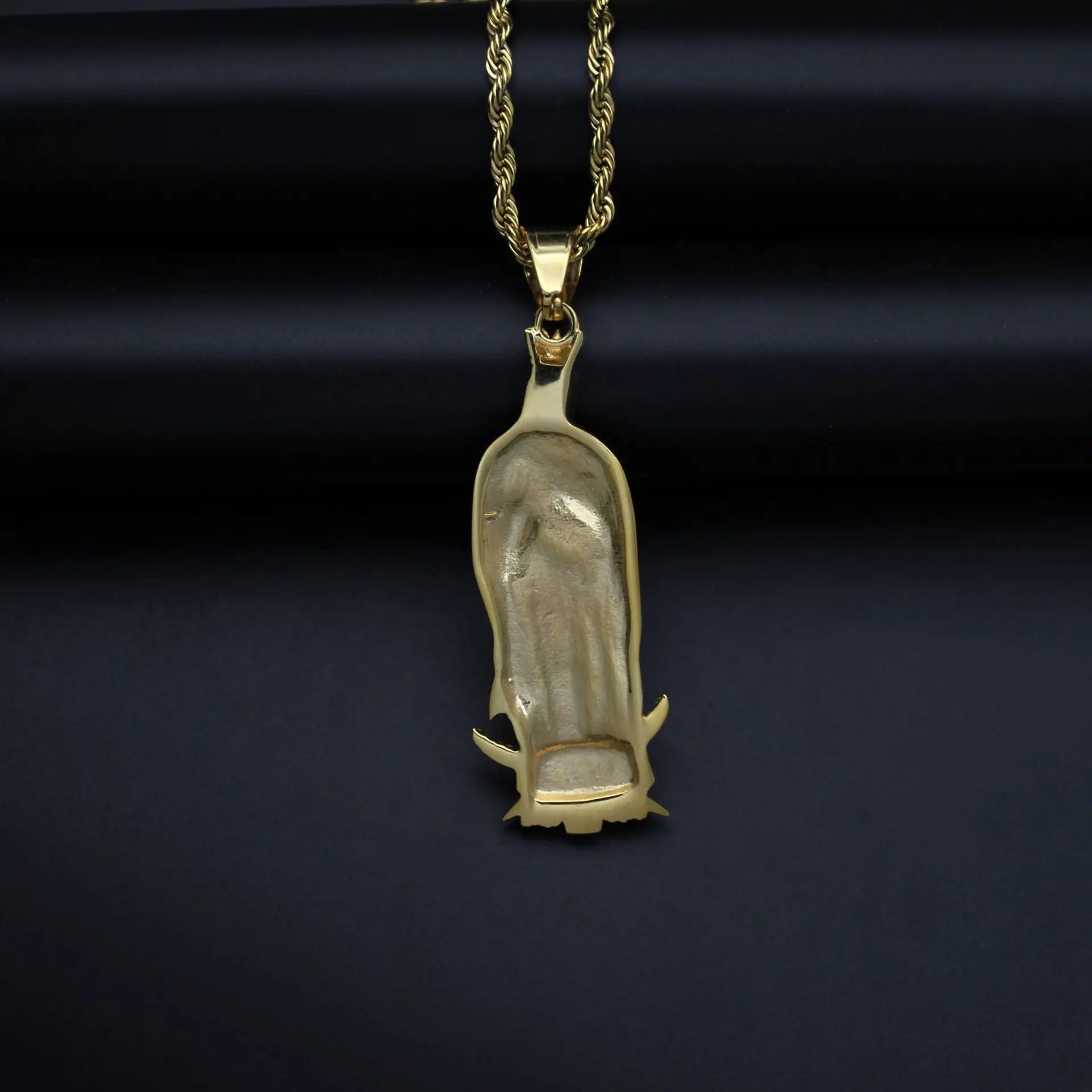 Religious Virgin Mary Pendant Amulet Necklace Stainless Steel Christian Jewelry rhinestone Prayer For Women Collar