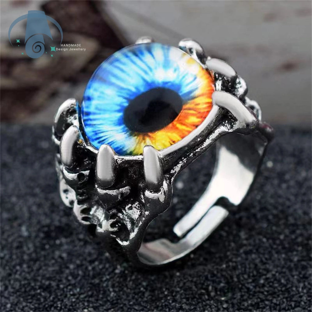 Dragon Claw Ring Eagle Talon Adjustable Opening Ring Punk Gothic Eye Jewelry For Men Women Unisex Vintage Style Hand