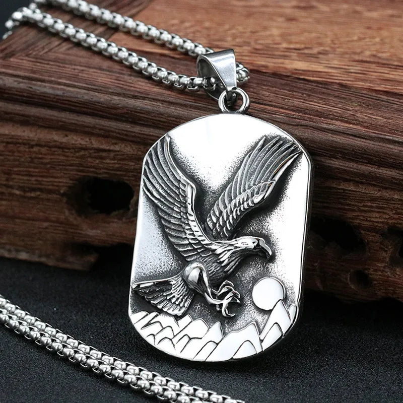 Eagle Wings Pendant Necklace — Stainless Steel