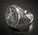 925 Sterling Silver Ring Retro Wolf Totem Silver Ring Warrior Wolf Head Men's Ring Gift for Male