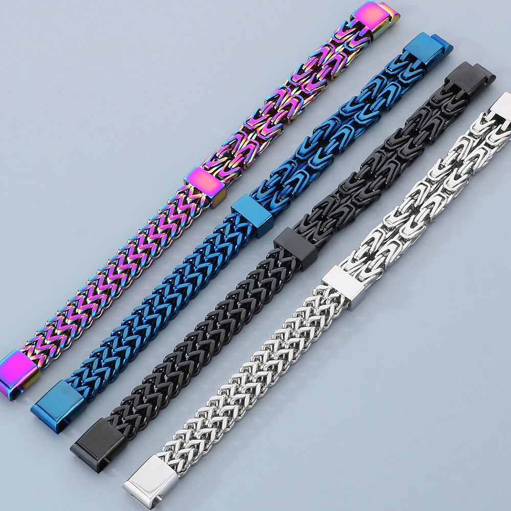 Waterproof Bracelet for Men 316L Stainless Steel Double Layer Link Chain Men's Bracelets Jewelry Accessories His