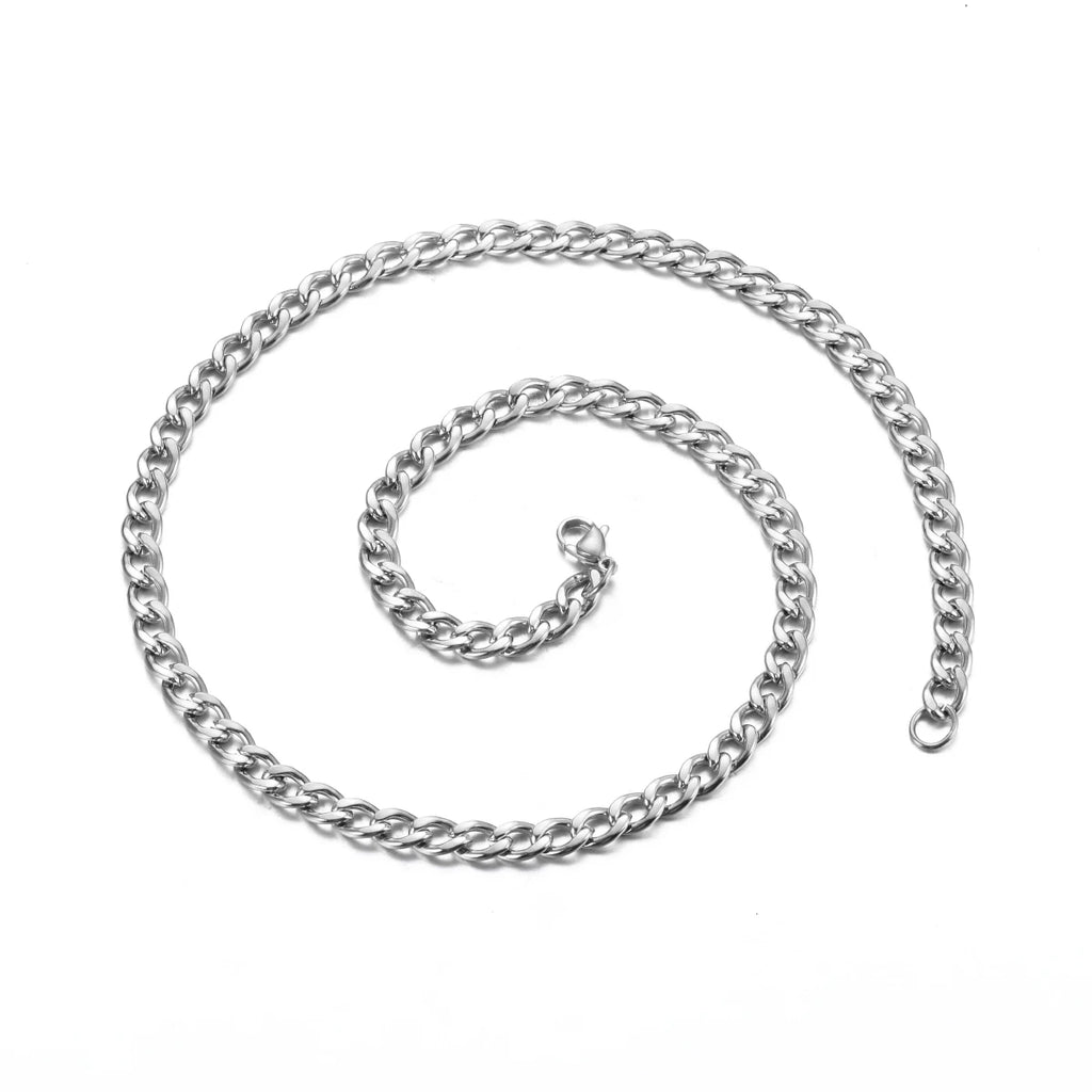Cuban Curb Chain Choker 7.5mm — Stainless Steel