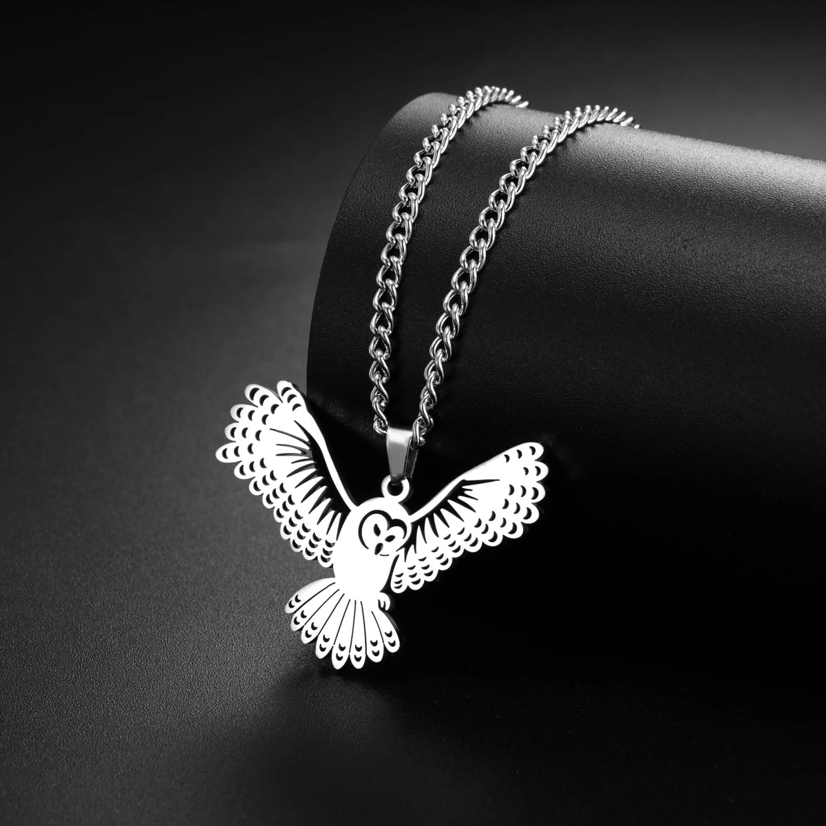 Winged Bird Totem Pendant Necklace — Stainless Steel