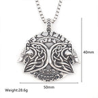 Stainless Steel Viking Fenrir Wolf Pendant Necklace Vintage Nordic Rune Men Jewelry Best Gift Wholesale Dropshipping
