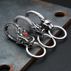 Viking Dragon Head Keychain — Stainless