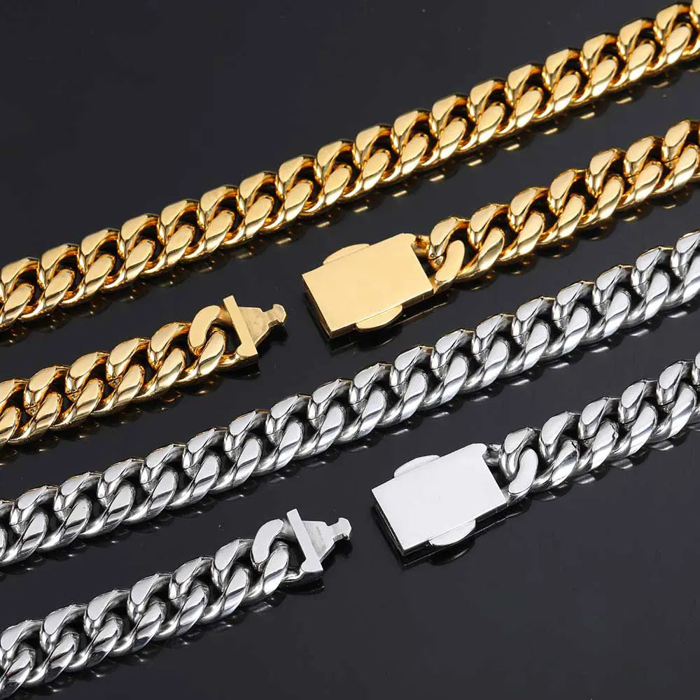Stainless Steel Cuban Chain Necklace Miami 12MM
