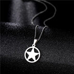 Star of David Heart Pendant Necklace — Stainless Steel