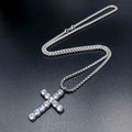 High quality 24K Gold Plated Jesus Christ Cross Pendant Hip hop Rap Golden Crucifixio Cuban Chain Necklace Men Jewelry