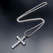 Jesus Cross Pendant Cuban Chain — Gold