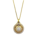 luxury real gold jewelry 24k certifid eight treasures compass pendant au999 pure gold necklace adjustable