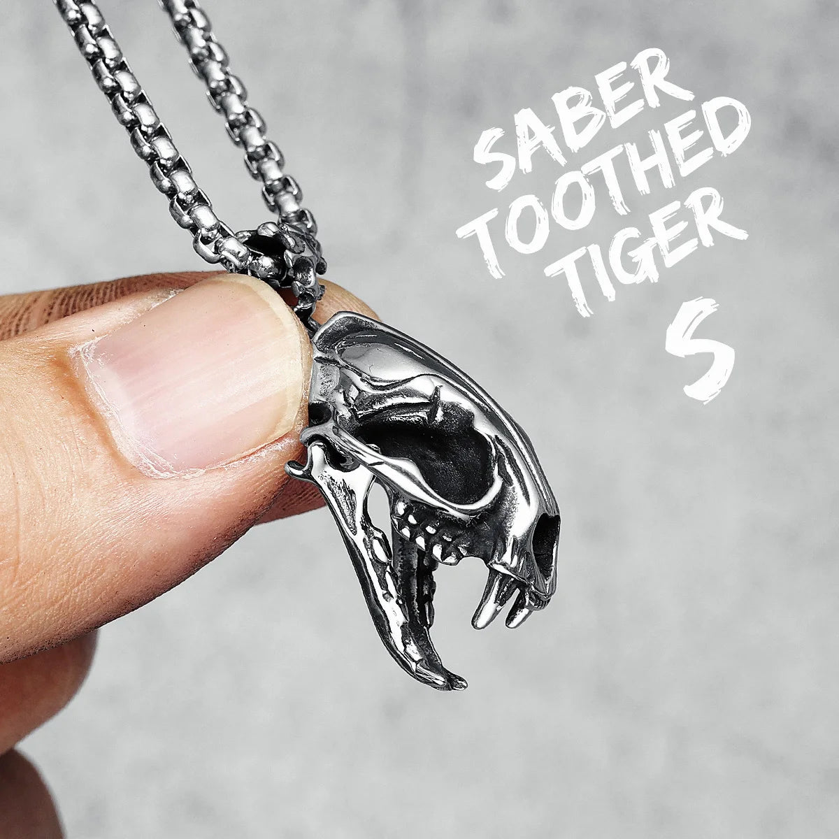 Gothic Skeleton Stainless Steel Pendant Necklace