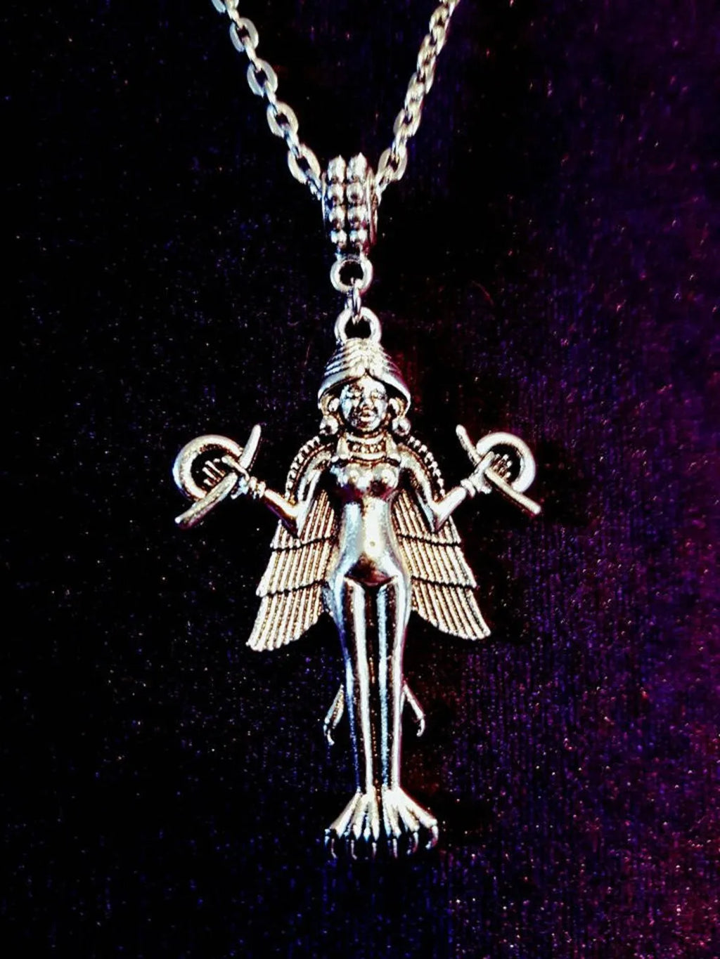 Lilith - Inanna - Ishtar Pendant Necklace - Ereshkigal sumerian necklace burney relief vampire demonic satanic gothic