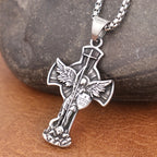 Classic St. Michael Cross Necklace — Stainless Steel