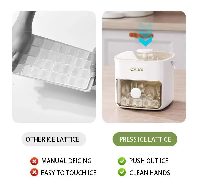 48 Gride Multifunctional Ice Cube Mold Large Capacity Ice Maker with One-touch To Release Easily Portable Ice Box