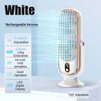 Desktop Electric fan Rechargeable Portable Home Air Conditioning Fan 5-Speed 720° Swivel Outdoor Camping Air Cooler