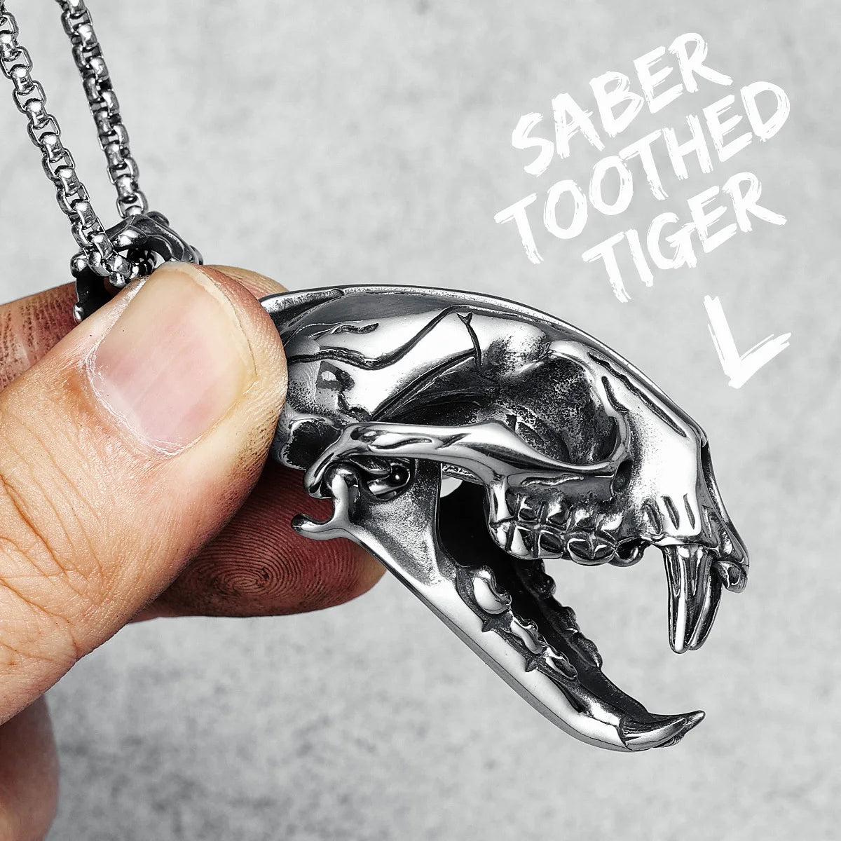 Gothic Skeleton Stainless Steel Pendant Necklace