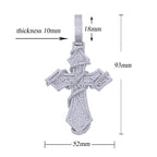 2026 New Iced Out Barbed Wire Wrapped Cross Pendant Necklace Silver Color Cubic Zirconia CZ Charm For Men Hip Hop Jewelry