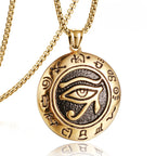 Silver Eye of Horus Pendant Necklace Statement