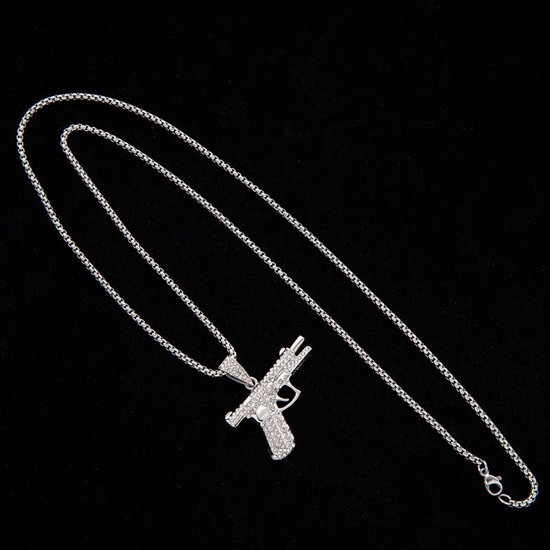 Pistol Steel Pendant Retro