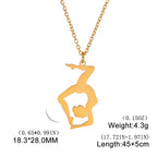 Unift Stainless Steel Sport Women Necklace Runner Rhythmic Gymnastics  Silhouette Pendant Fashion Birthday Jewelry Wholesale