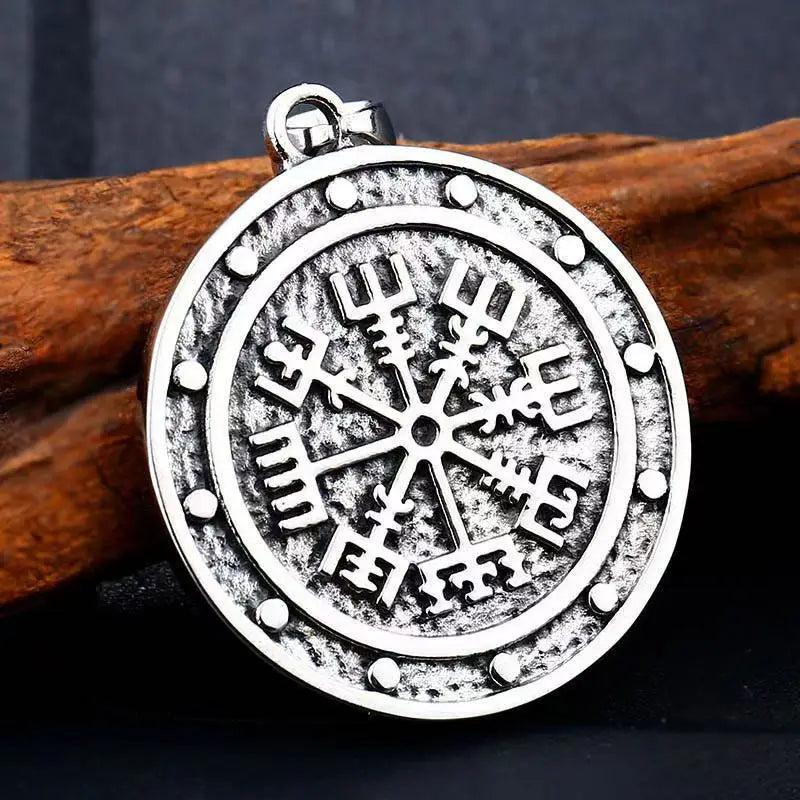 Vintage Stainless Steel Nordic Vikings Pendant For Men Slavic Amulet Pagan Solar Symbol Slavic Wheel Necklaces Fashion