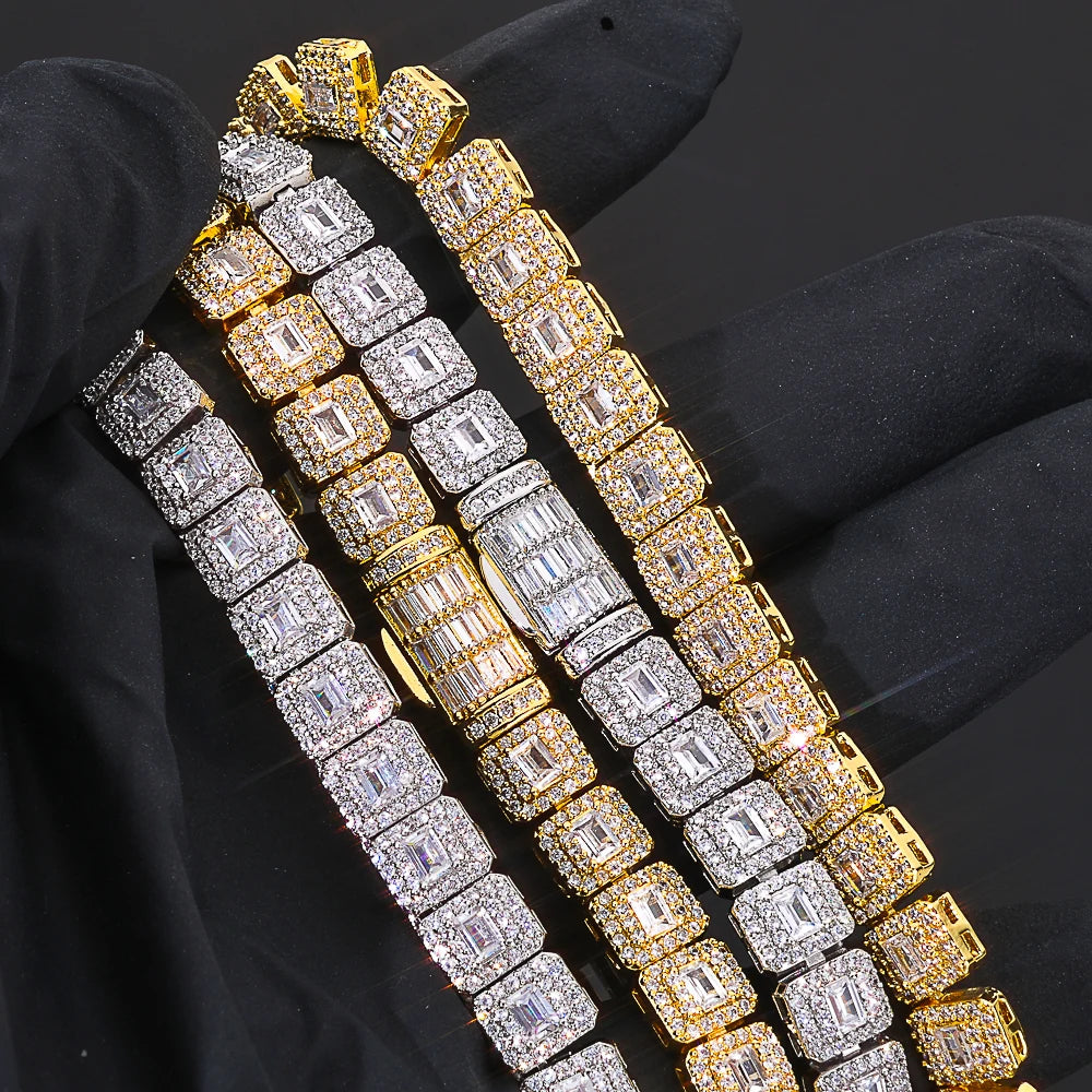 Tennis Chain Necklace Stainless Steel 7.5MM Cluster