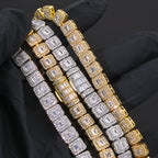 Tennis Chain Necklace Stainless Steel 7.5MM Cluster