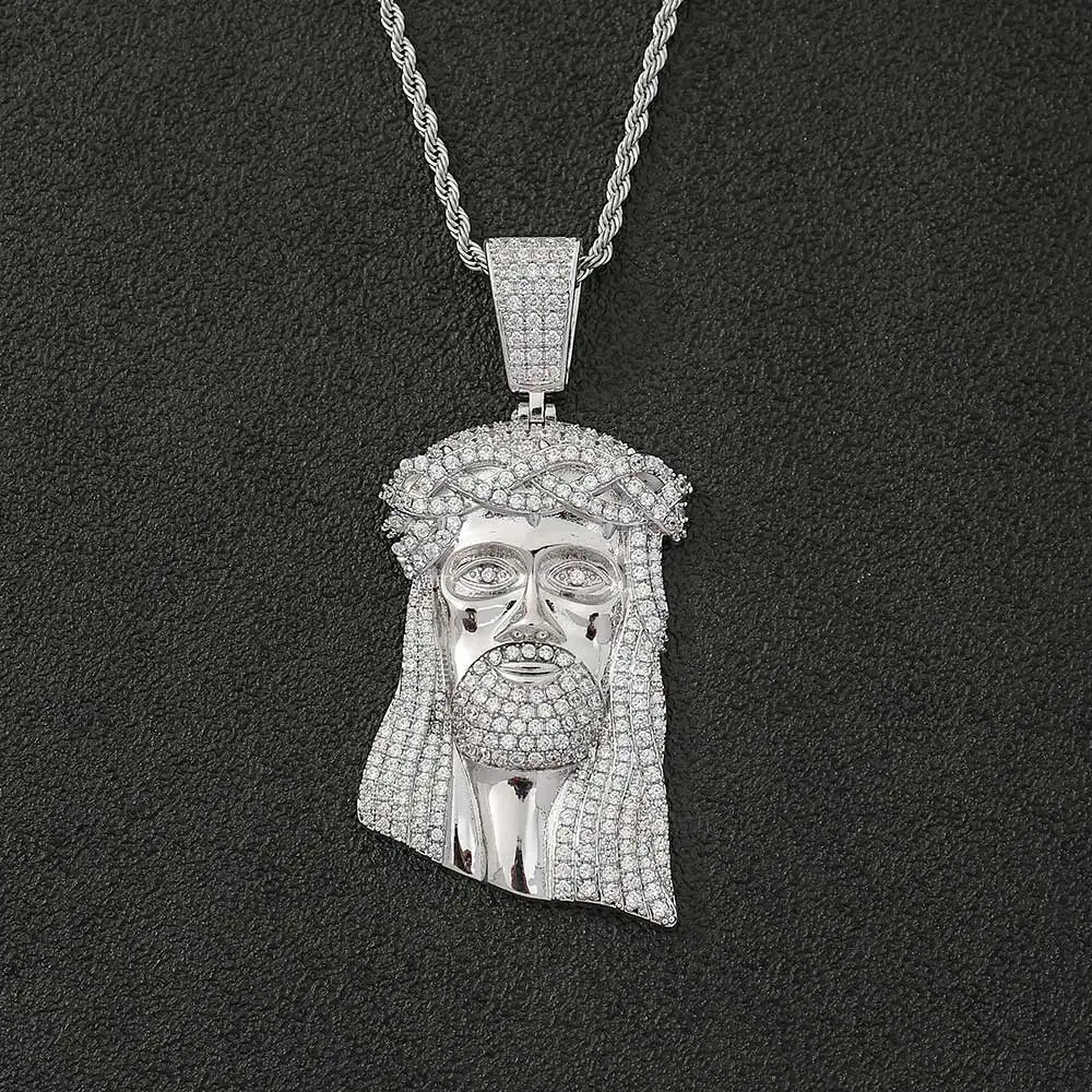Necklaces Chain For Women Mens Full Iced Out Zircon Custom Big Jesus Pendant With Cuban Chain Hip Hop Jewelry