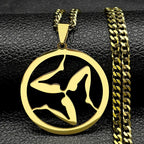 Wolf Greek Steel Pendant Triskelion Triskele Irish