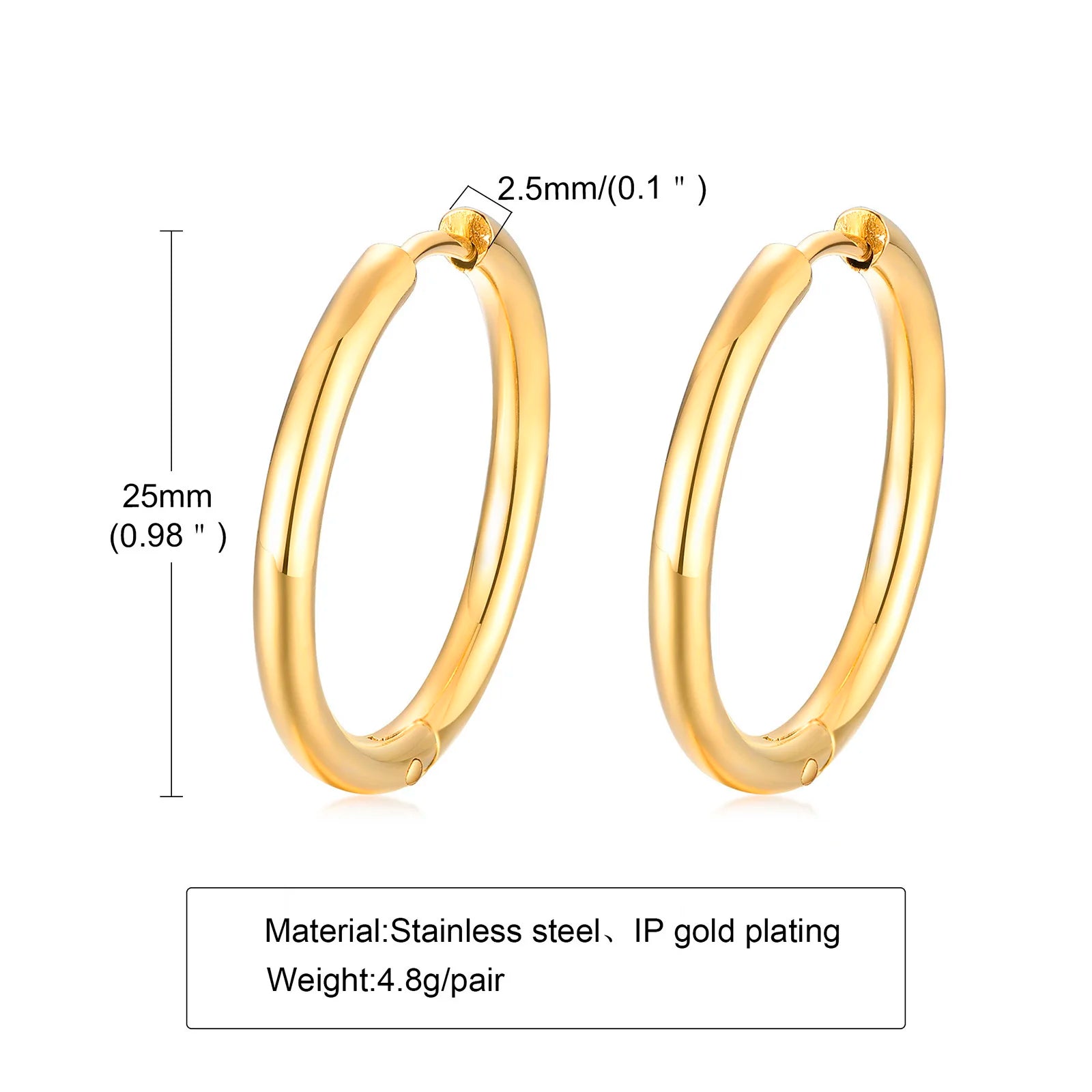 Minimal Hoop Earring — Stainless Steel