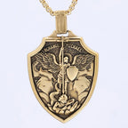 Punk Style Retro Style Archangel Michael Stainless Steel Pendant Does Not Fade