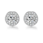 Silver Magnetic Earrings CZ Clip Non-Piercing