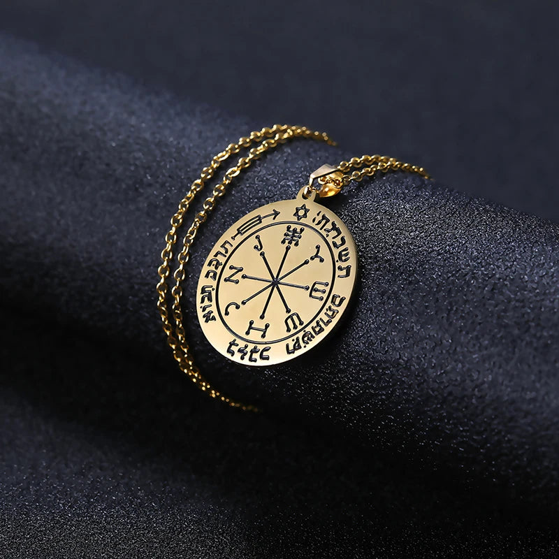 Talisman Of Protection Good Luck Wealth Necklace Seal Of Solomon The Sixth Spark Vintage Stainless Steel  Amulet salomon hombre