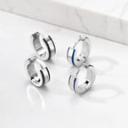 Minimal Circle Huggie Hoop Earrings — Stainless Steel