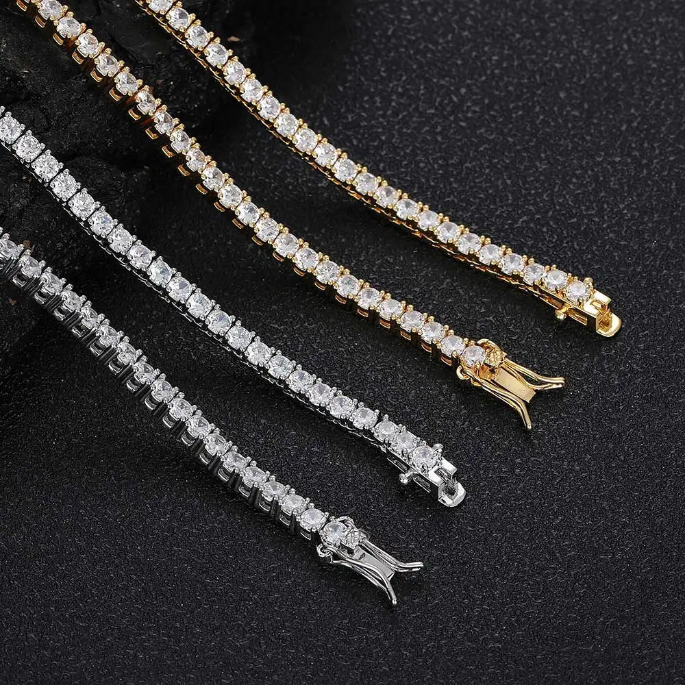 Tennis Chain Necklace Stainless Steel Gradient CZ
