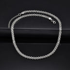 Vnox Waterproof Two Rows Stainless Steel Rolo Links Necklaces, Adjustable Silver Color Metal Links Collar Minimalist Jewelry
