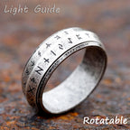 2024 NEW Rotatable Men's 316L stainless steel rings retro Odin Viking  rune for teen RING Amulet fashion Jewelry Gift