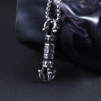 Copper electroplated gold vintage six-character mantra pestle necklace pendant Five-pronged Vajra Pestle for Protection