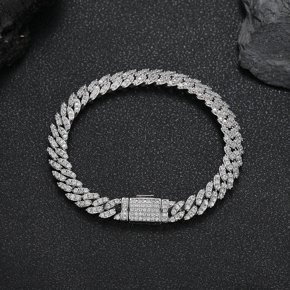 Iced Out Cuban Chain Necklace Stainless Steel 8MM